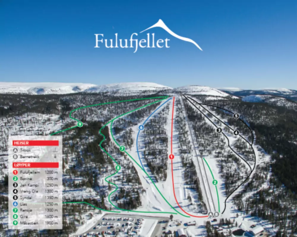 Pistkarta Fulufjellet alpinsenter