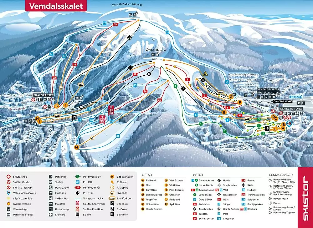 Pistkarta Vemdalsskalet