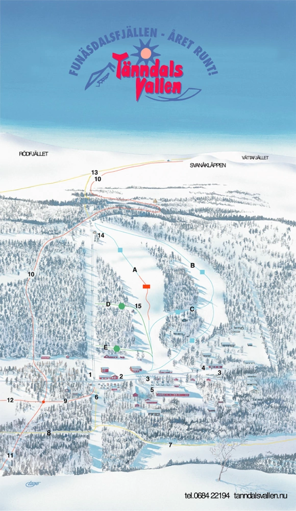 Pistkarta Tänndals Vallen