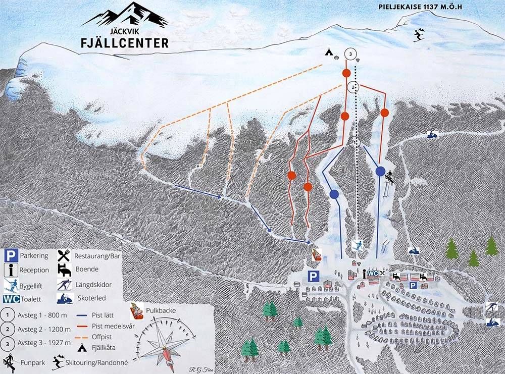 Pistkarta Jäckvik Fjällcenter