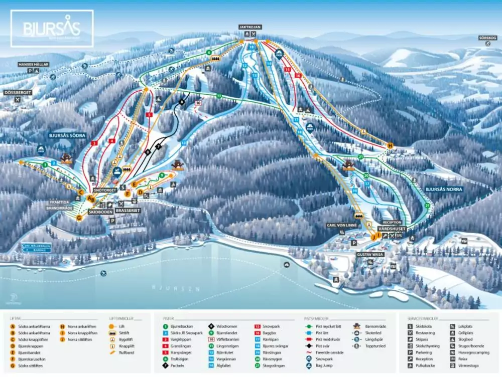 Pistkarta Bjursås Skicenter