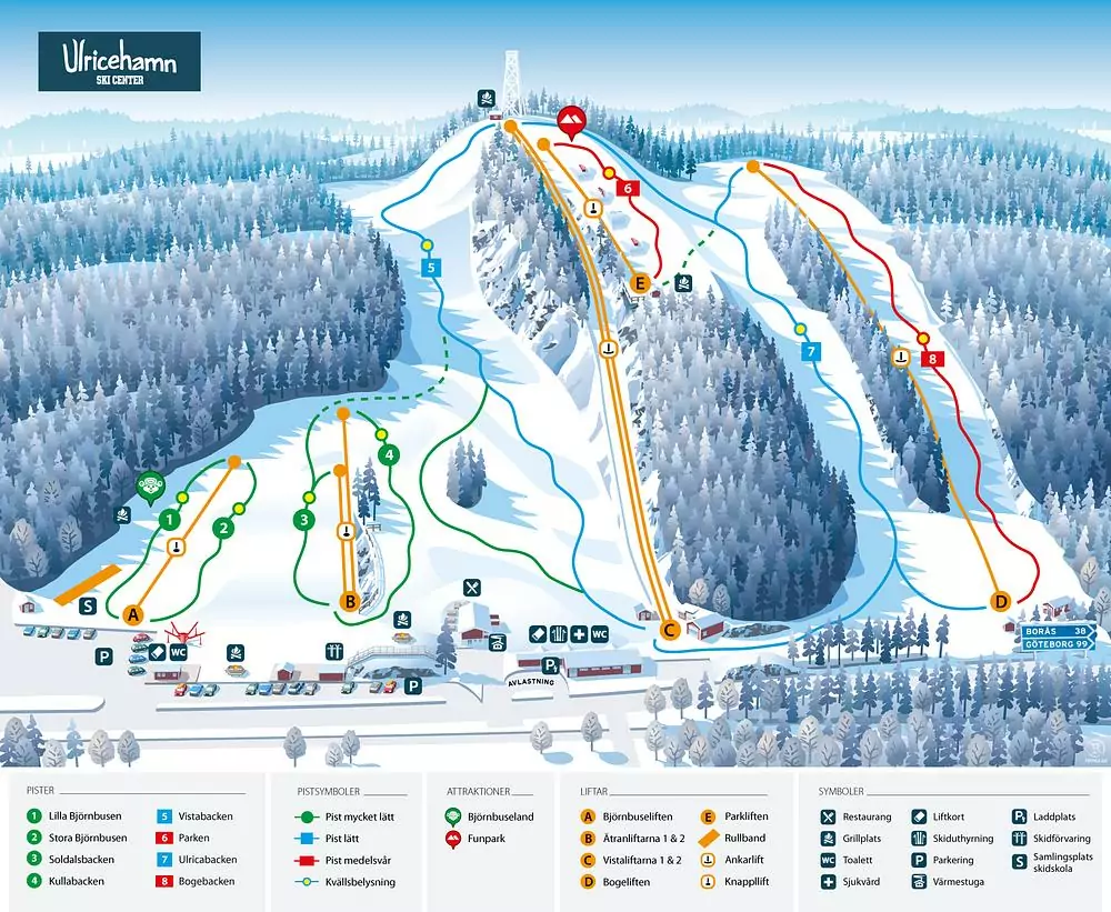 Pistkarta Ulricehamn Skicenter