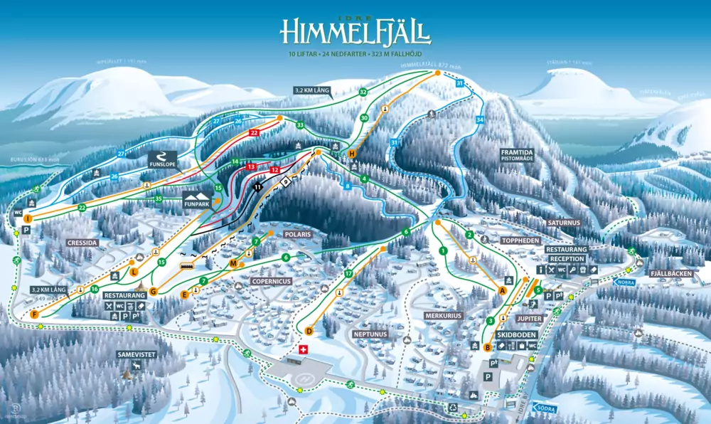 Pistkarta Idre Himmelfjäll