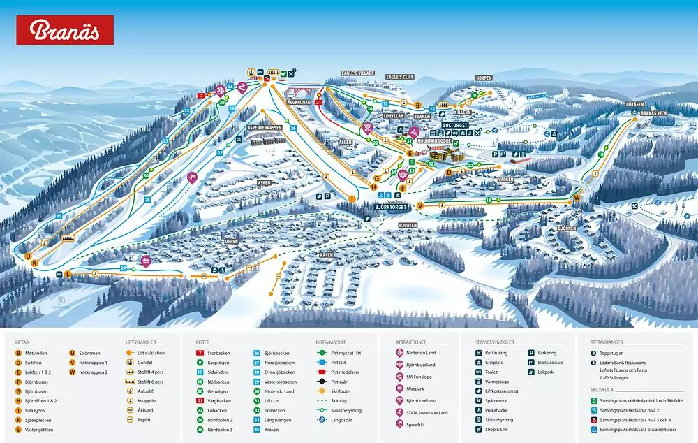 Pistkarta Branäs
