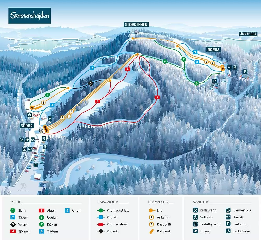 Pistkarta Ånnaboda Storstenshöjden