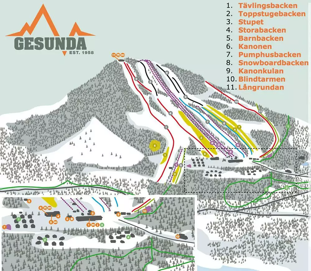 Pistkarta Gesundaberget