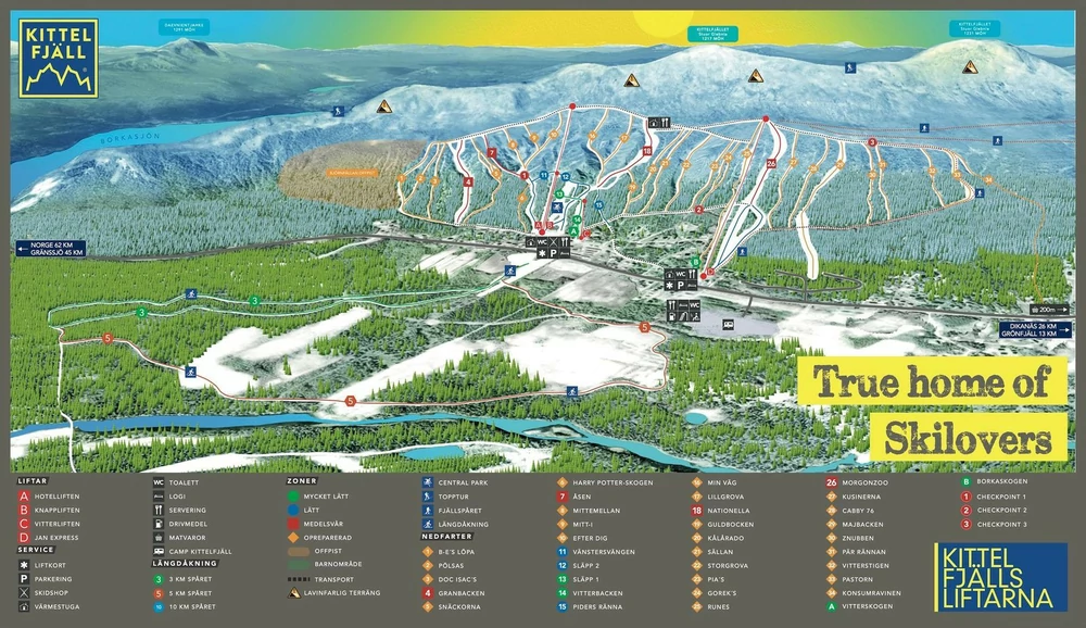 Pistkarta Kittelfjäll